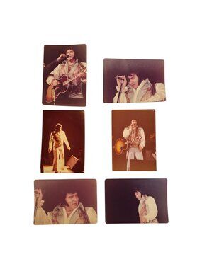 Elvis Presley 3.5 x 4.75 1970s Snapshots Candid Concert Original Photos Lot Of 6